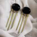 Maharani Jewels Gold Plated Pota Stone Dangler Earrings