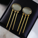 Maharani Jewels Gold Plated Pota Stone Dangler Earrings