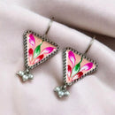 Maharani Oxidised Plated Pota Stone Dangler Earrings