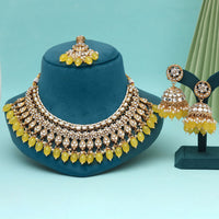 Maharani Jewels Gold Plated Kundan Stone And Beads Necklace Set