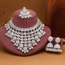 Maharani Jewels Silver Plated Kundan Stone And Pearls Choker Necklace Set