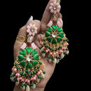 Maharani Jewels Gold Plated Meenakari And Beads Dangler Earrings
