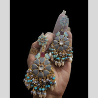 Maharani Jewels Gold Plated Meenakari And Beads Dangler Earrings