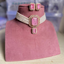 Maharani Jewels Pearl And Crystal Stone Choker Necklace Set