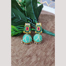Maharani Jewels Pota Stone And Pearl Meenakari Jhumki Earrings