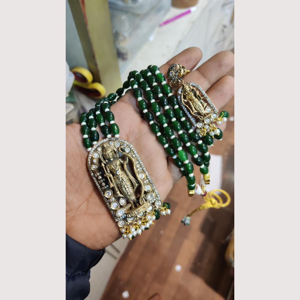 Maharani Jewels Austrian Stone Temple Long Necklace Set