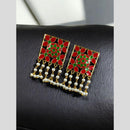 Maharani Jewels Heritage Meenakari Accents Beaded Dangler Earrings