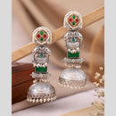 Maharani Jewels Traditional 2 Tone Pota Stone And Pearl Jhumki Earrings