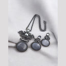 Maharani Jewels  Royal Noir Elegance Long Necklace Set