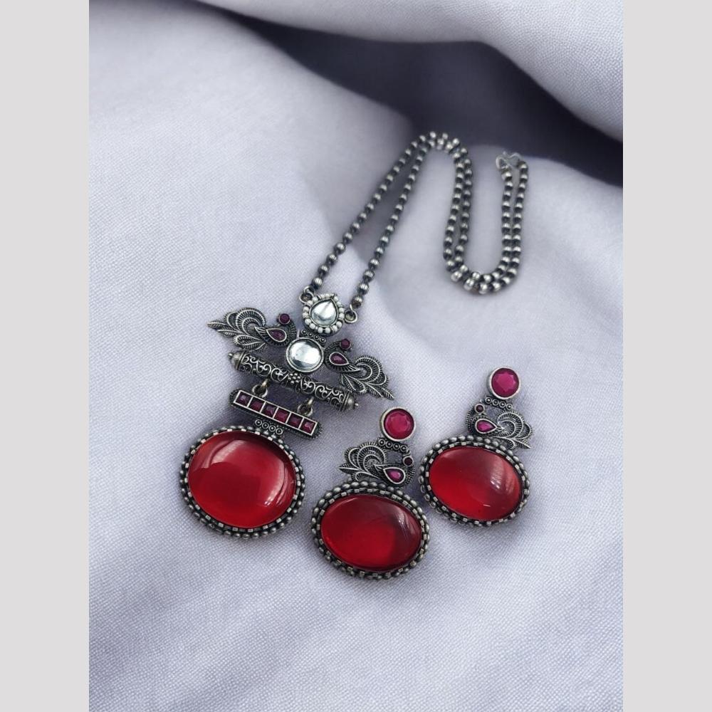 Maharani Jewels  Royal Noir Elegance Long Necklace Set