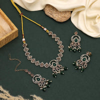 Maharani Jewels Pota Stone and Crystals With Pearl Drops Necklace Set