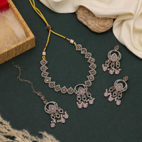 Maharani Jewels Pota Stone and Crystals With Pearl Drops Necklace Set