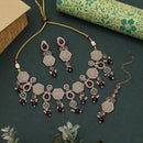 Maharani Jewels Pota Stone and Crystals With Mangtikka Necklace Set