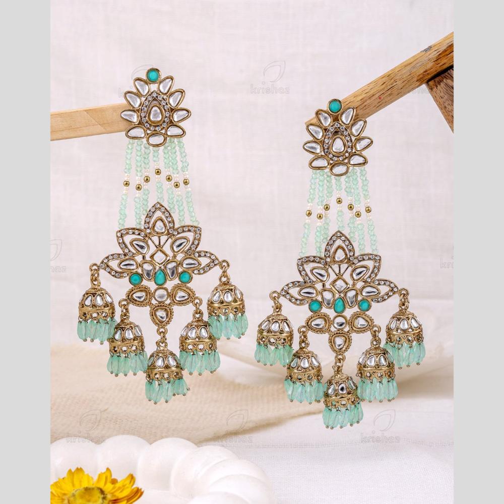 Maharani Classic Radiance Kundan And Pearl Jhumki Earrings Perfect for Festive Wear
