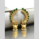 Maharani Jewels Peacock Design Pota Stone Ear cuff Jhumki Earrings