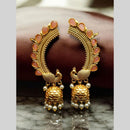 Maharani Jewels Peacock Design Pota Stone Ear cuff Jhumki Earrings