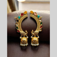 Maharani Jewels Peacock Design Pota Stone Ear cuff Jhumki Earrings