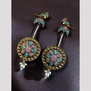 Maharani Jewels Designer 2 Tone Pota Stone Dangle Earrings