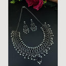 Maharani Jewels Rhodium Plated Pota Stone Necklace Set