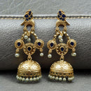 Maharani Jewels Gold Plated Bird Danglers Earrings With Stone And Pearl Work