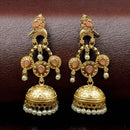 Maharani Jewels Gold Plated Bird Danglers Earrings With Stone And Pearl Work