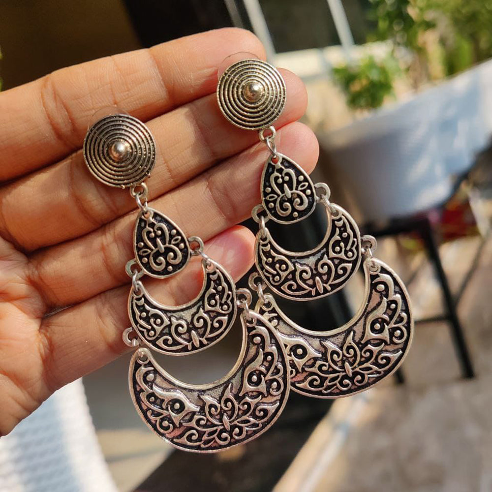 Maharani Jewels Designer Oxidised Dangler Earrings