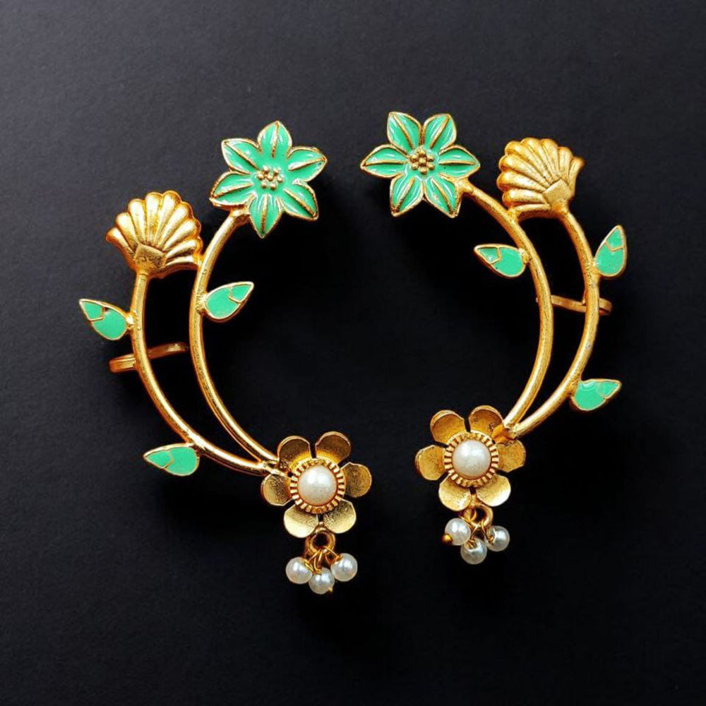 Maharani Jewels Designer Meenakari Floral Earcuffs Earrings