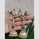 Maharani Jewels Designer Pota Stone Pearl Jhumki Earrings