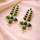 Maharani Jewels Elegance Pota Stone And Meenakari Pearl Dangler Earrings