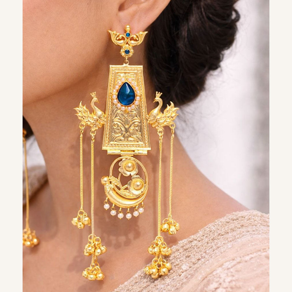 Maharani Jewels Elegance Pota Stone And Pearl Dangler Earrings