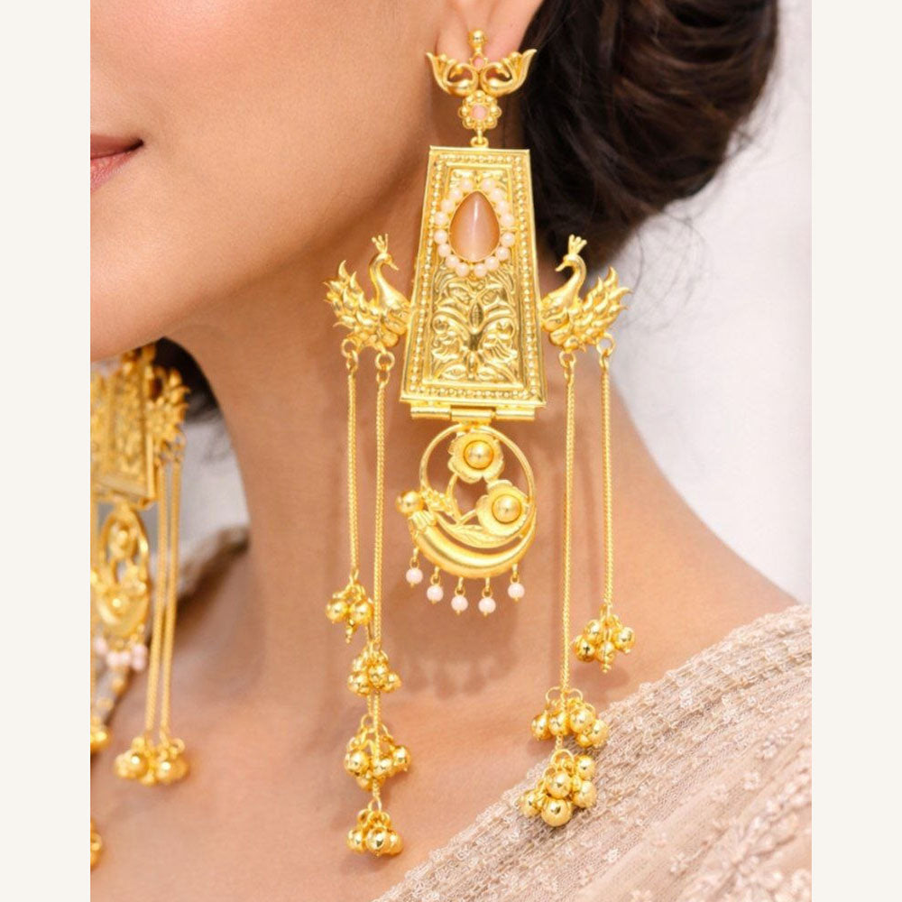 Maharani Jewels Elegance Pota Stone And Pearl Dangler Earrings