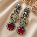 Maharani Jewels 2 Tone Plated Classic Pota Stone Dangler Earrings