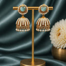 Maharani Jewels Timeless Pota Stone And Pearl Jhumki Earrings