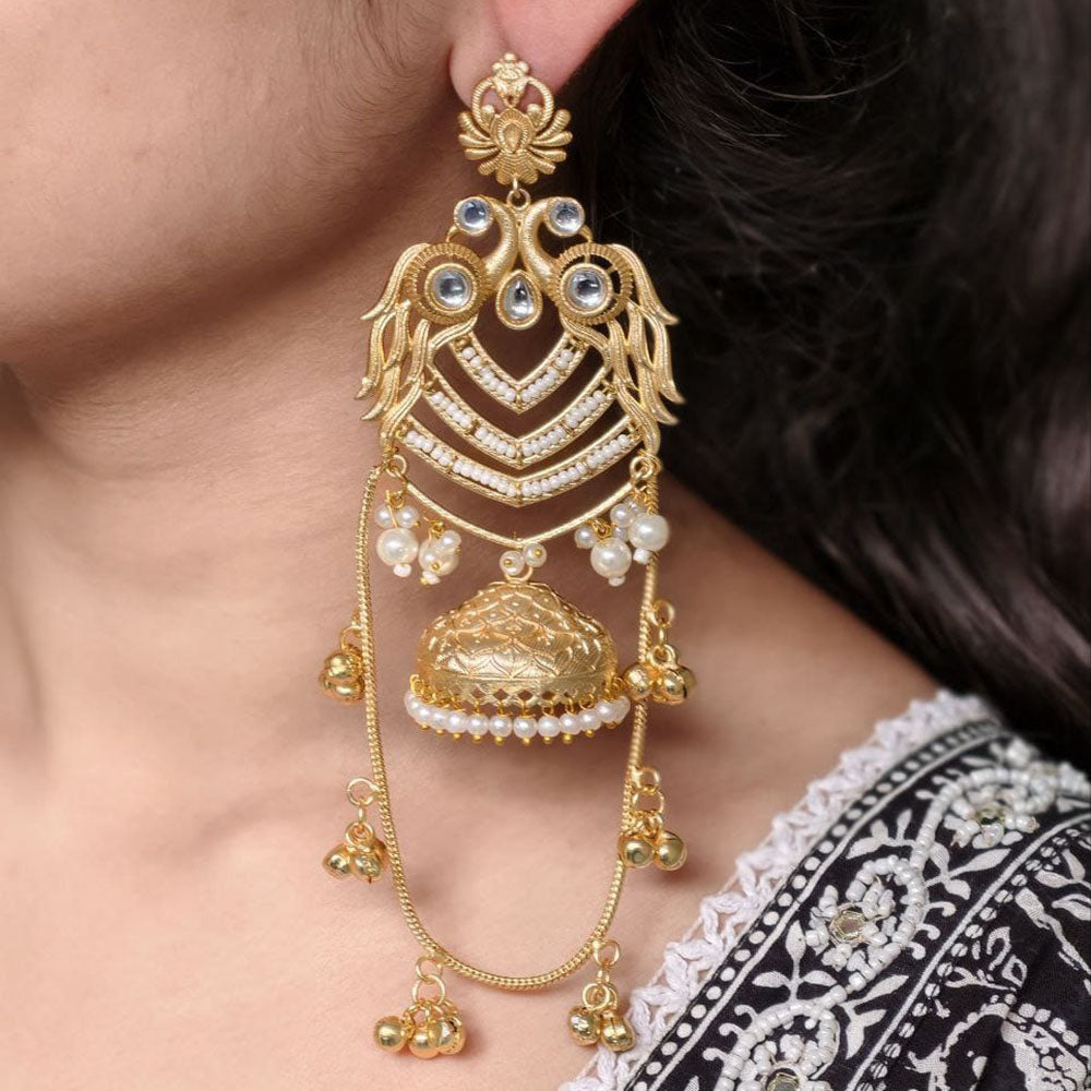 Maharani Jewels Elegance Pota Stone And Pearl Dangler Earrings