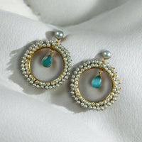 Maharani Jewels Elegance Pota Stone And Pearl Dangler Earrings