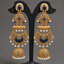 Maharani Jewels Ethnic Pearl And Pota Stone Jhumki Earrings