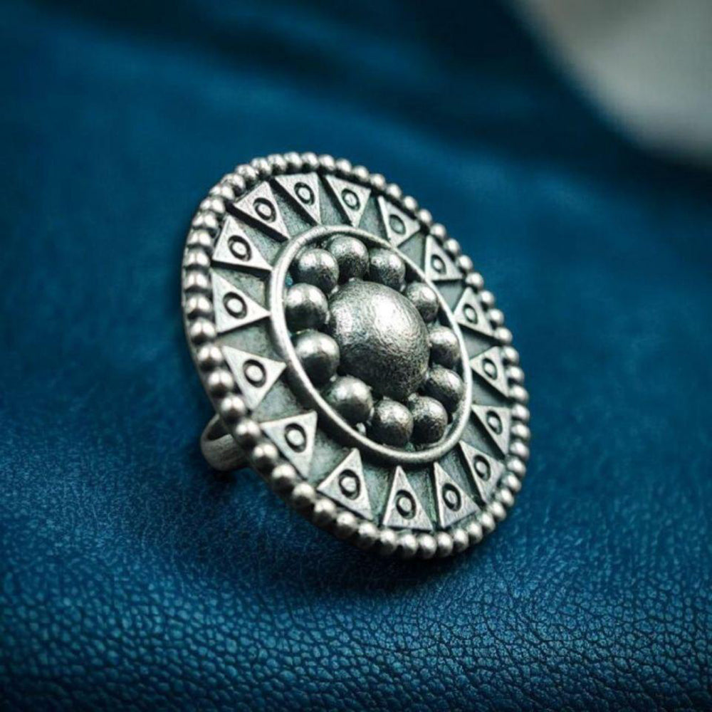 Maharani Jewels Boho Style Oxidised Finger Ring