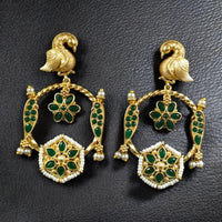 Maharani Jewels Festive Wear Pota Stone And Pearl Brid Dangler Earrings