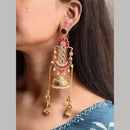 Maharani Jewels Festive Wear Kundan Stone And Pearl Ghungroo Jhumki Earrings
