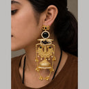 Maharani Jewels Festive Wear Kundan Stone And Pearl Ghungroo Jhumki Earrings