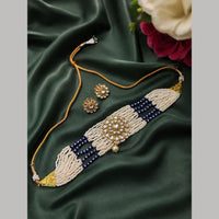 Maharani Jewels Royal Kundan Stone And Pearl Choker Necklace Set