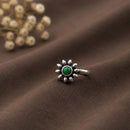 Maharani Jewels Oxidised Plated Pota Stone Nose Ring (Nath)