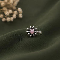 Maharani Jewels Oxidised Plated Pota Stone Nose Ring (Nath)