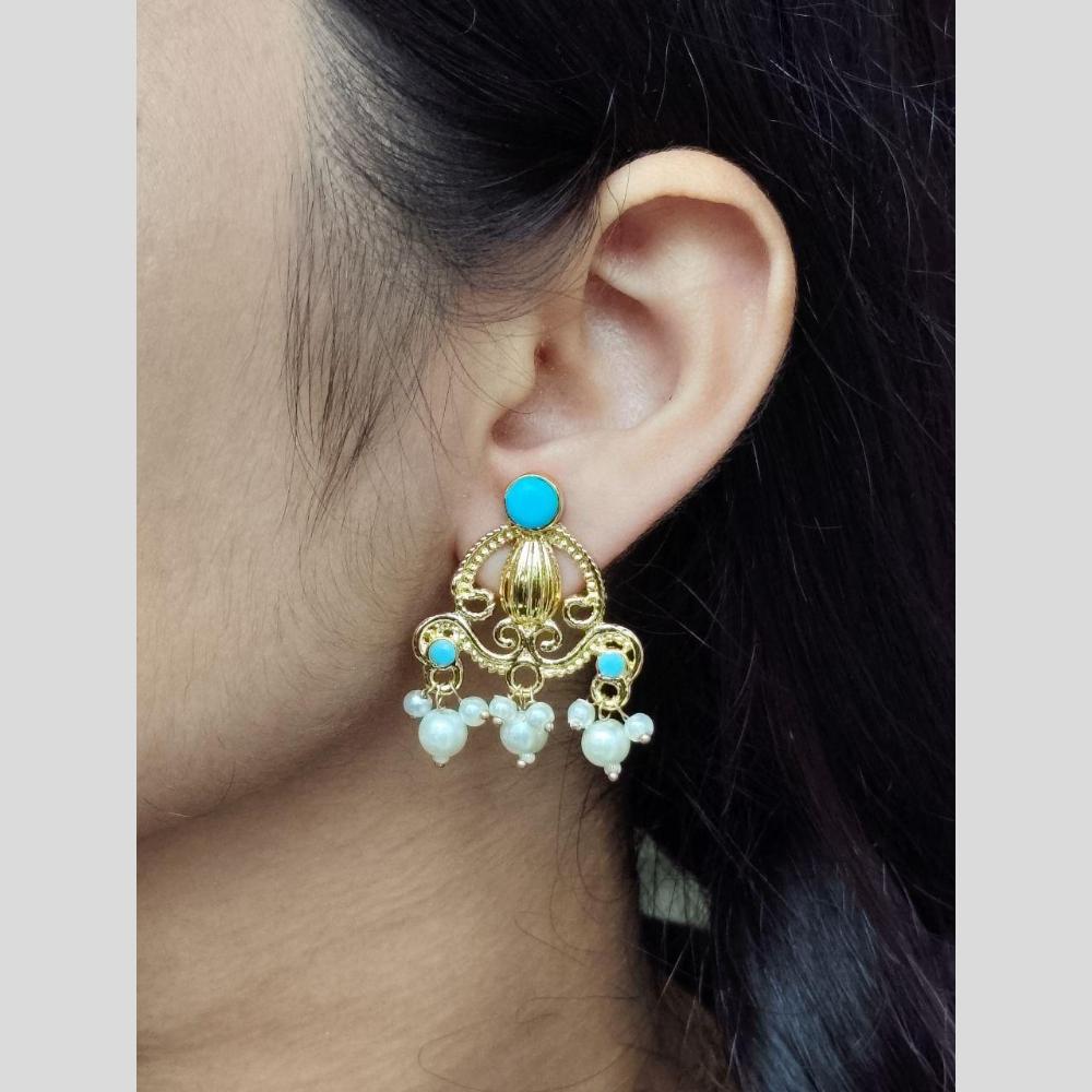 Maharani Jewels Elegance Pota Stone And Pearl Dangler Earrings