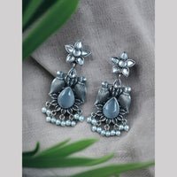 Maharani Jewels Inspired Oxidised Plated Pota And Pearl Dangler Earrings