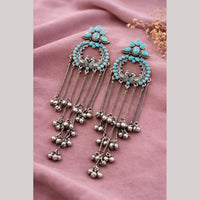 Maharani Jewels Inspired Oxidised Plated Pota And Ghungroo Khashmiri Dangler Earrings
