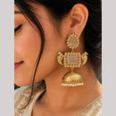 Maharani Jewels Classic Pota Stone Pearl Jhumki Earrings