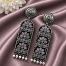 Maharani Jewels Inspired Oxidised Plated Pota Stone Dangler Earrings