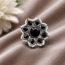 Maharani Jewels Oxidised Pota Stone Statement Ring