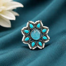 Maharani Jewels Oxidised Pota Stone Statement Ring
